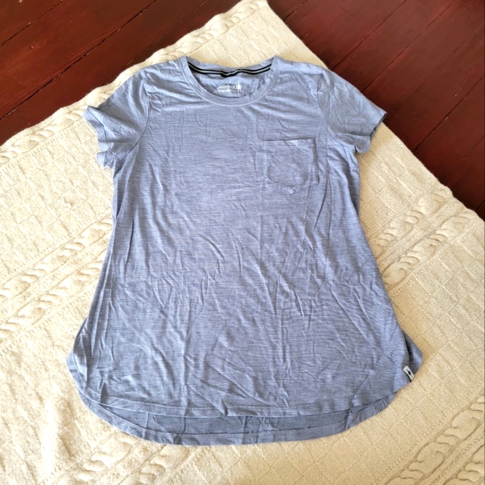Smartwool Women's One Pocket Basic T-shirt size L Heathered Gray